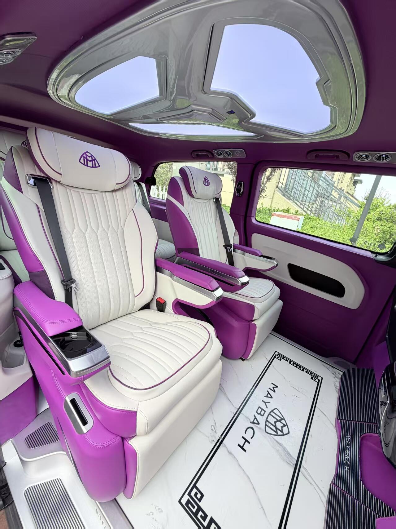 Manufacturer of upgrade kits for Mercedes V300d and V250d, including exterior body kits, interior components, aviation-style seats, and other accessories.