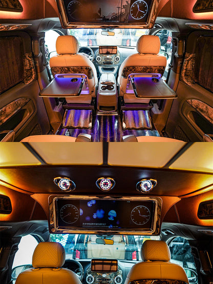 Manufacturer of upgrade kits for Mercedes V300d and V250d, including exterior body kits, interior components, aviation-style seats, and other accessories.