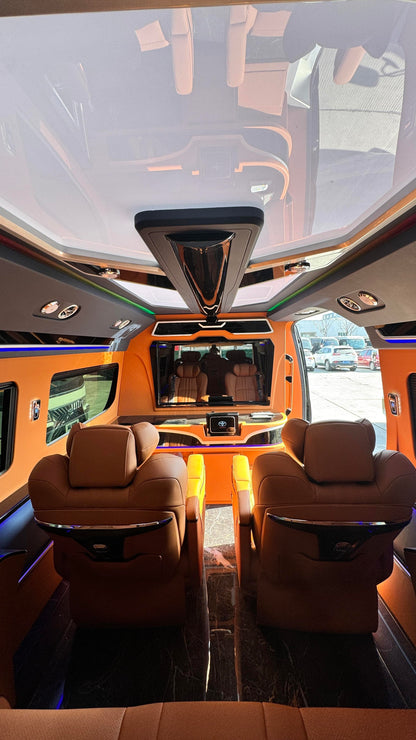 Upgraded Toyota Hiace "Caesar Crown" Edition: Partition Wall & Retractable TV
