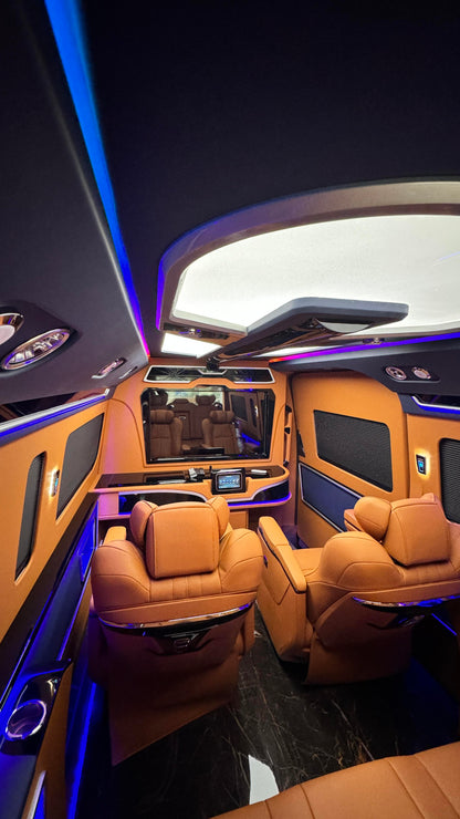 Upgraded Toyota Hiace "Caesar Crown" Edition: Partition Wall & Retractable TV