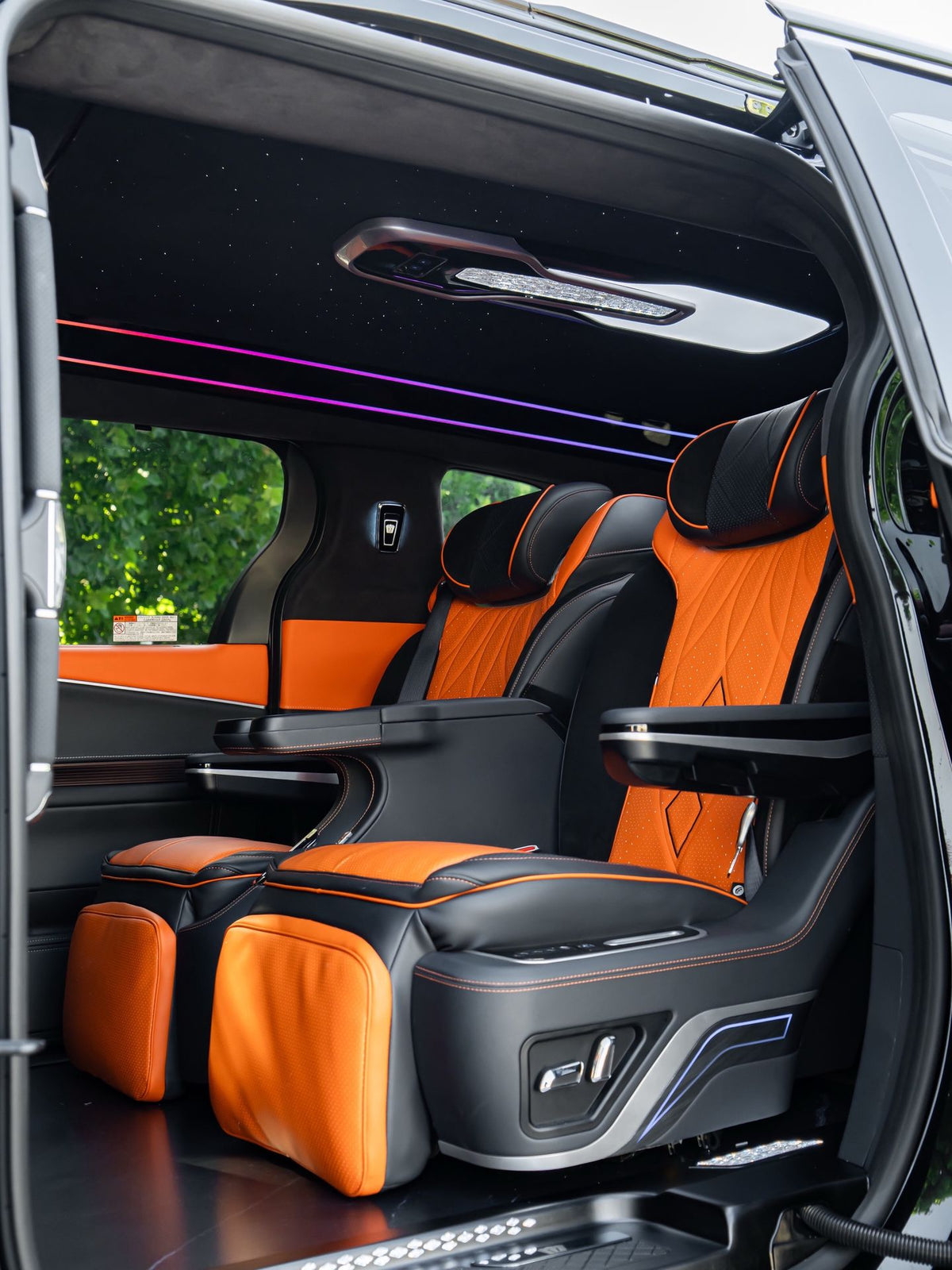 Sienna upgrades: interior and exterior styling, headlights, rear spoiler, luxury seats/bed, and waterproof flooring.