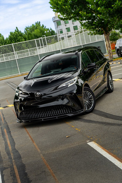 Sienna upgrades: interior and exterior styling, headlights, rear spoiler, luxury seats/bed, and waterproof flooring.