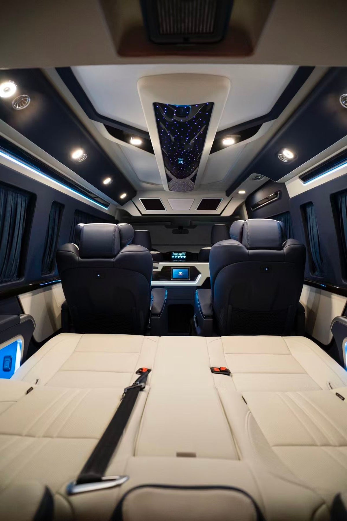 Toyota HiAce: Upgraded exterior body kit, luxury seating, and non-slip flooring.