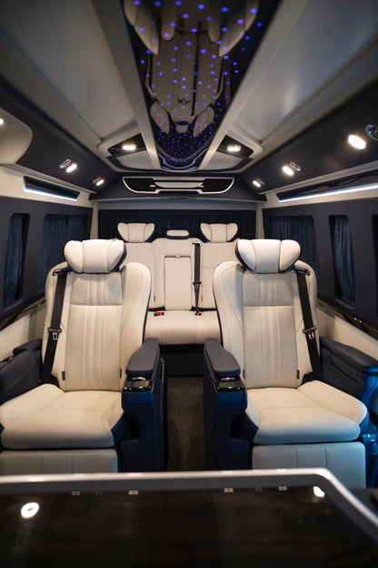 Toyota HiAce: Upgraded exterior body kit, luxury seating, and non-slip flooring.