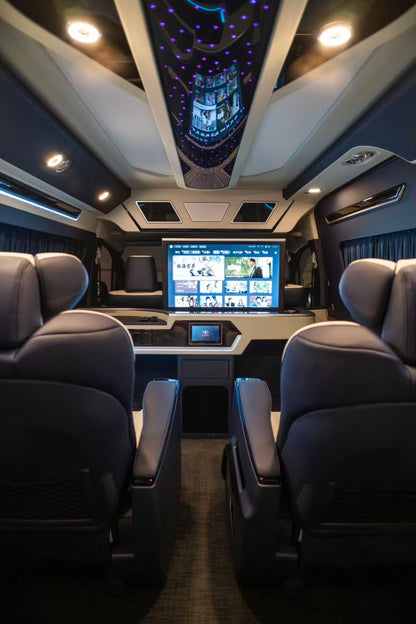 Toyota HiAce: Upgraded exterior body kit, luxury seating, and non-slip flooring.